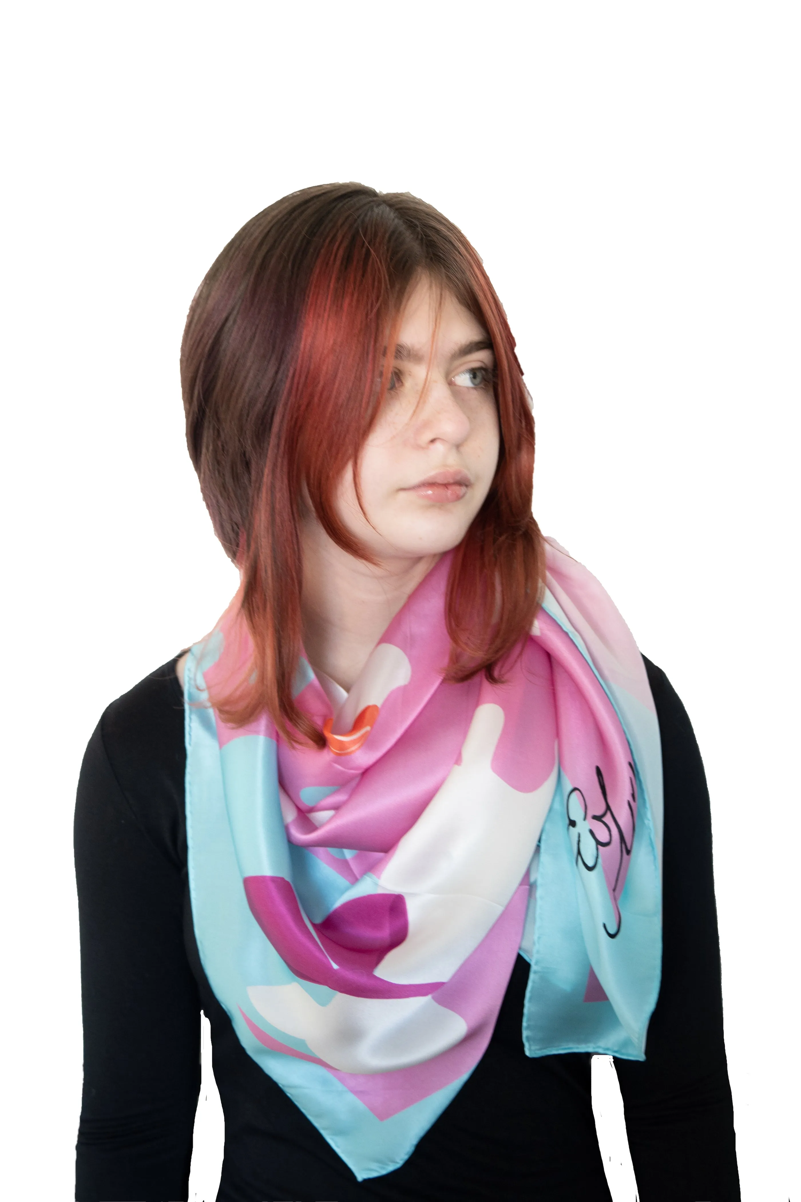 Accessorized Small & Mighty Dog Silk Satin Scarf