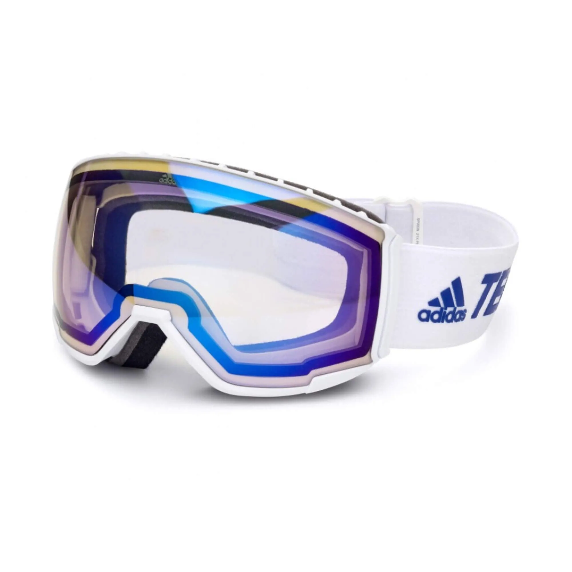 Adidas Unisex Sunglasses - White Full Rim Frame Blue Mirror Lens | ADIDAS SP0039 21X