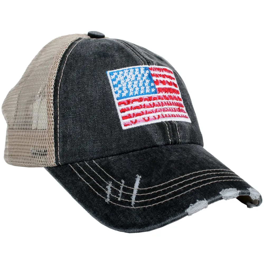 American Flag Wholesale Women's Trucker Hat