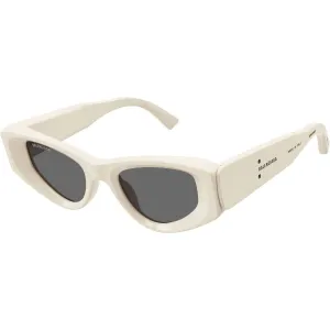 Balenciaga Women's Sunglasses - Beige Acetate Cat Eye Frame Grey Lens | BB0243S 003