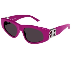 Balenciaga Women's Sunglasses - Fuchsia Acetate Cat Eye Frame Grey Lens | BB0095S 017