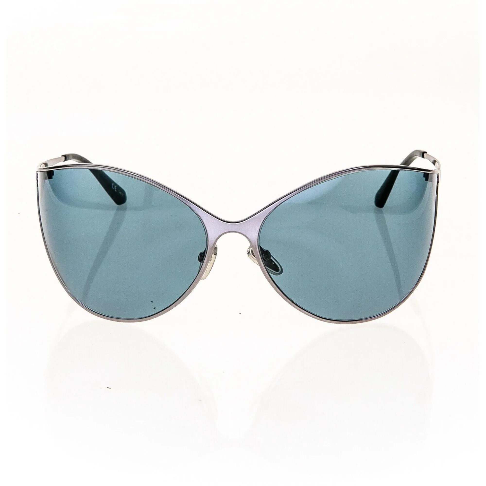 Balenciaga Women's Sunglasses - Metal Cat Eye Frame Blue Lens | BALENCIAGA BB0137S 2