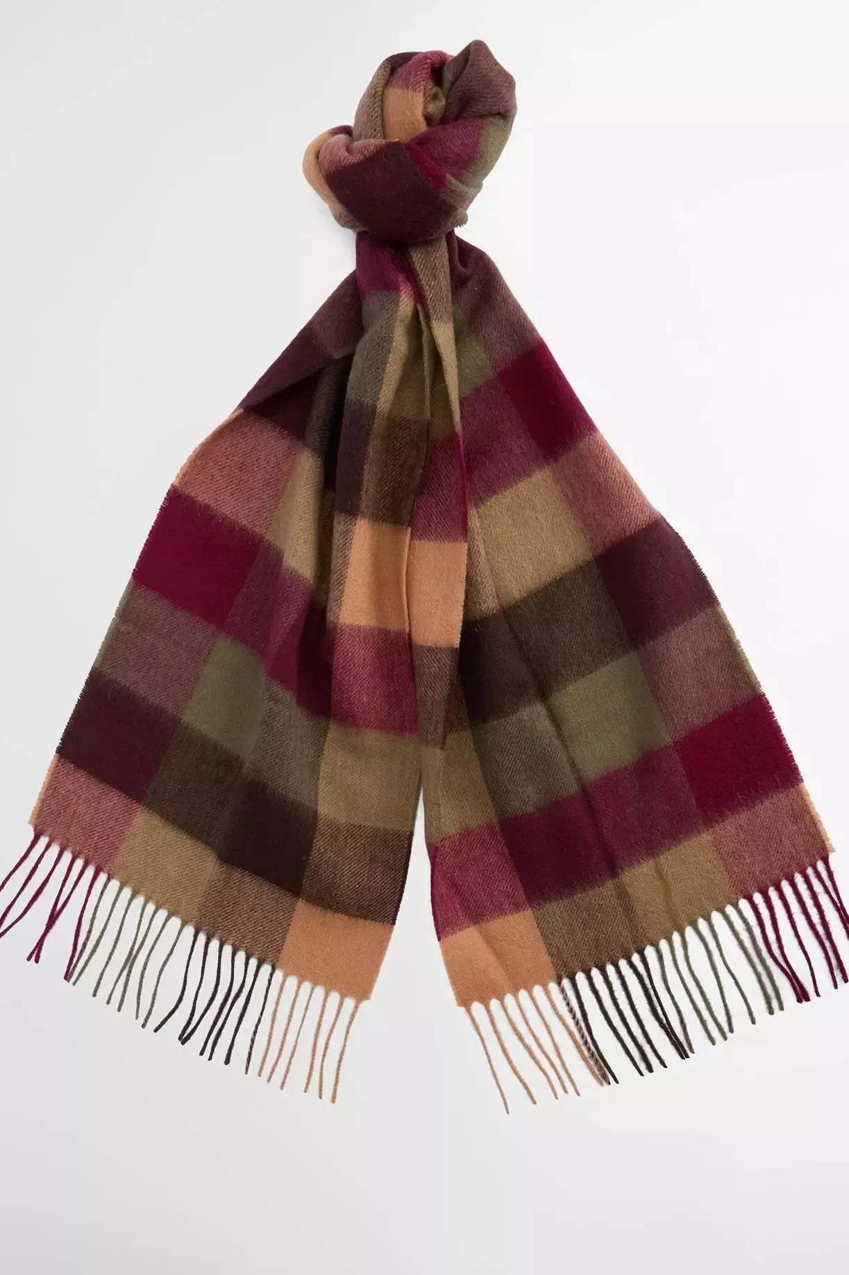 Barbour Scarf large tattersall scarf in Tawny Port USC0005RE98