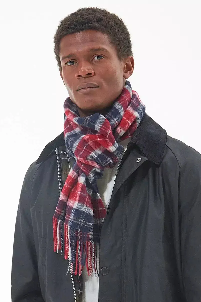 Barbour Scarf Tartan Lambswool scarf in NEW Cranberry Tartan USC0001RE75