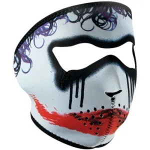 Black/White Neoprene Full Face Mask The Joker (Trickster) - Zan Headgear 2503-0124