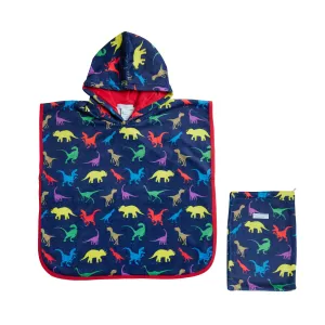 BOY'S HOODED TERRY PONCHO DINOSAUR