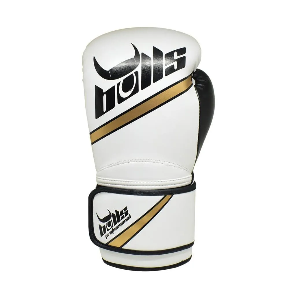 Bulls Professional Classic Boxing Gloves - White