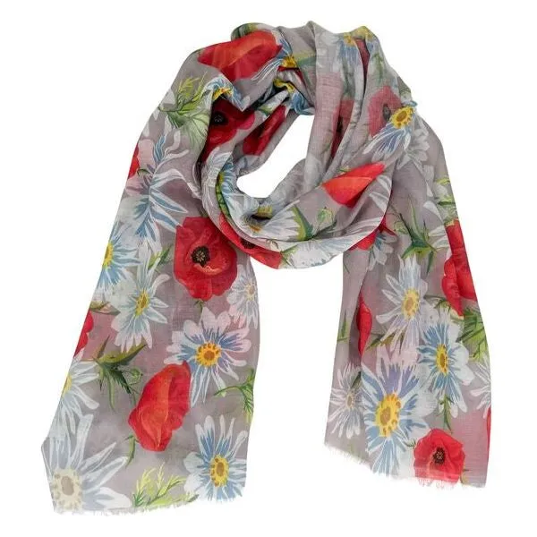 Carmen Floral Grey Scarf