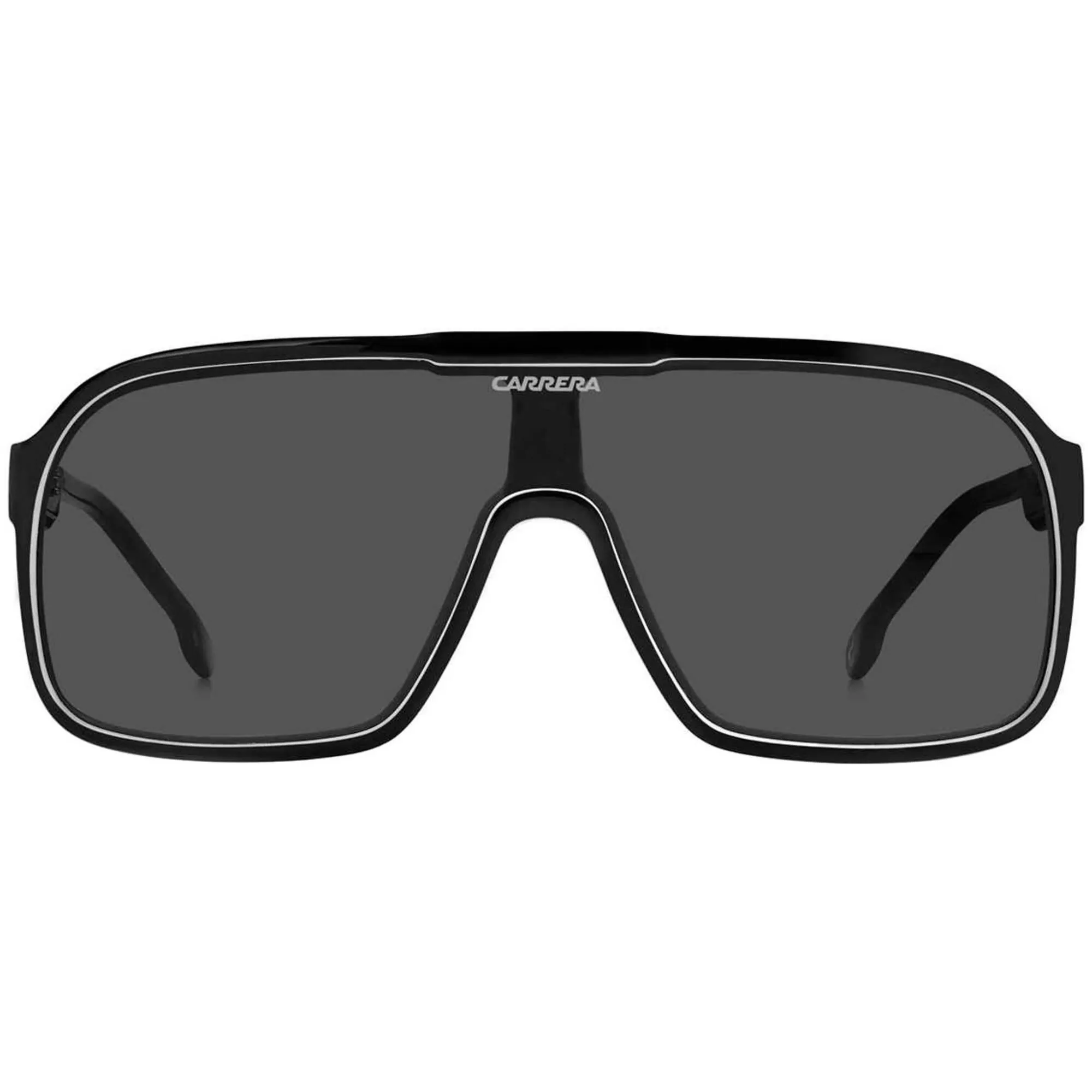 Carrera Men's Sunglasses - Grey Lens Black White Acetate Shield Frame | 1046/S 080S