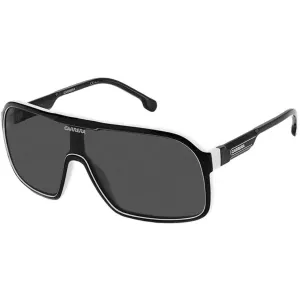 Carrera Men's Sunglasses - Grey Lens Black White Acetate Shield Frame | 1046/S 080S