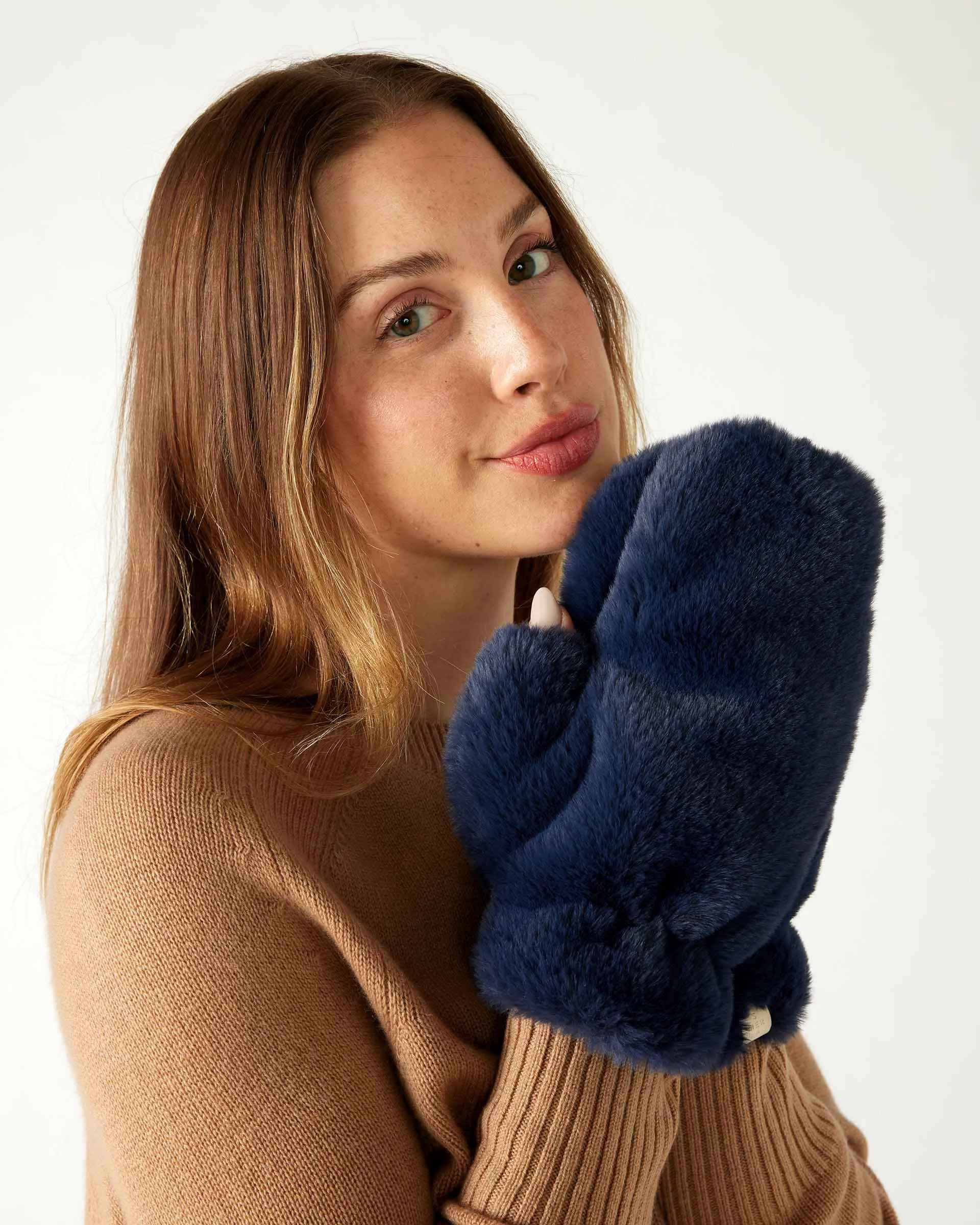 Cozy Cabin Faux Fur Mittens