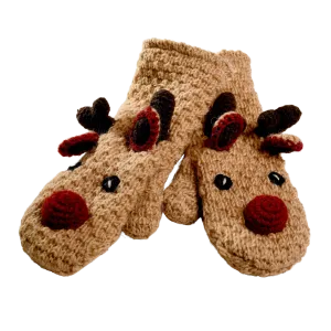 Crochet Reindeer Mittens