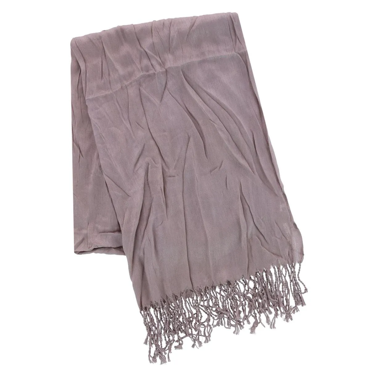 CTM® Women's Solid Color Crinkle Tassel Scarf