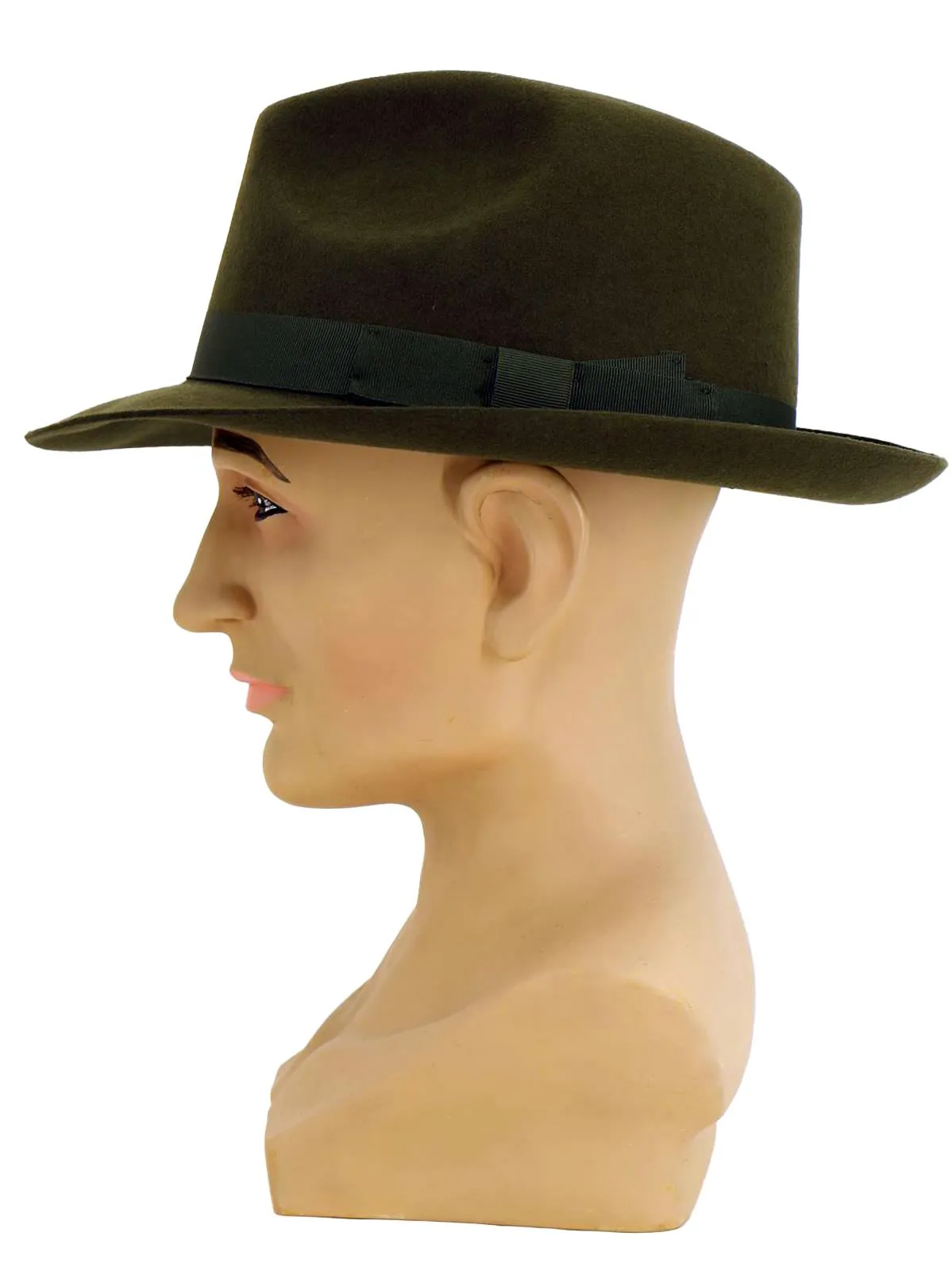 Dark Green Goodwood 50s Style Fedora Hat