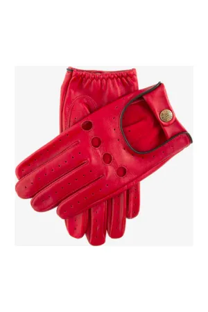 Dents - Classic Berry & Black Leather - Driving Gloves