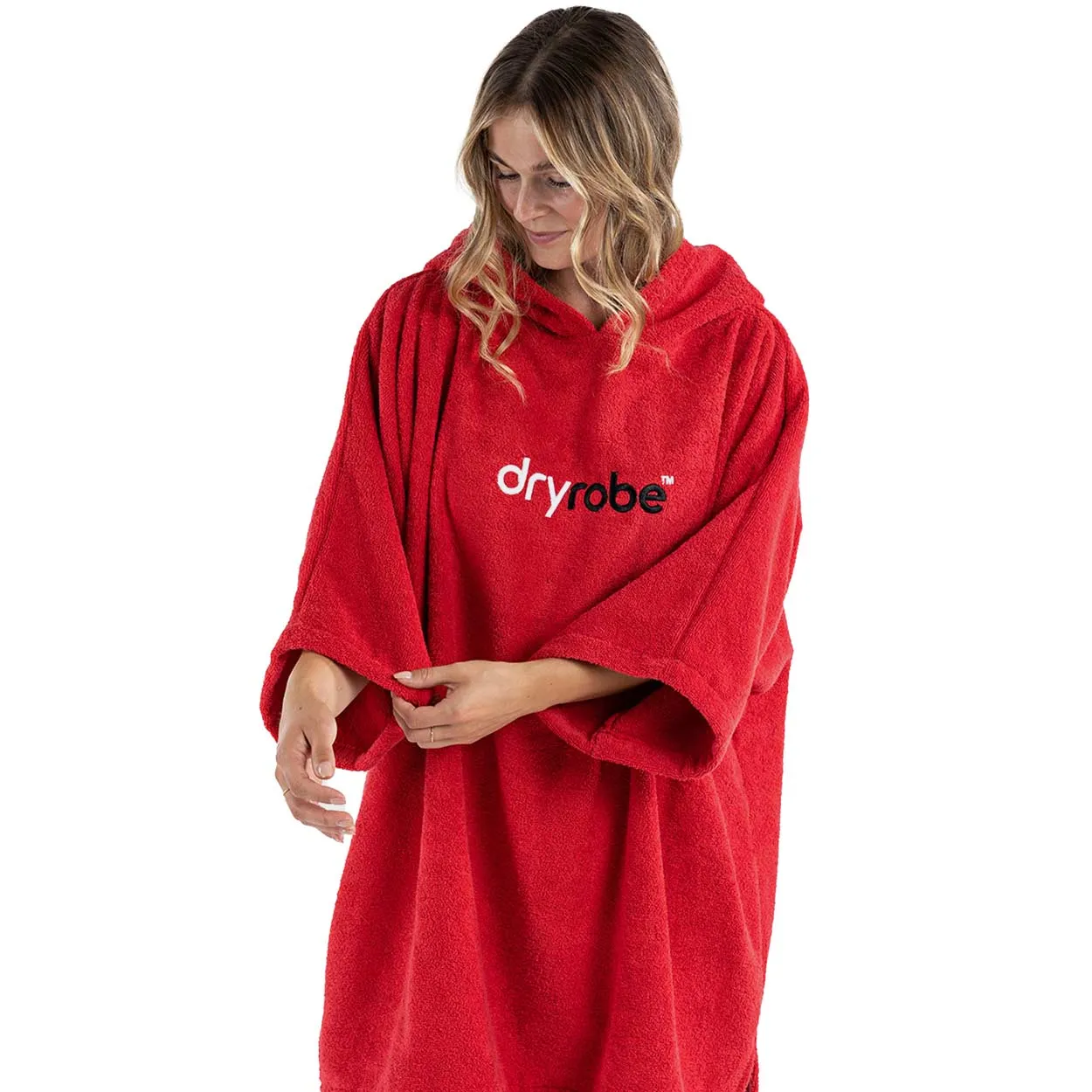 Dryrobe Organic Cotton Short Sleeve Towel Dryrobe - Red