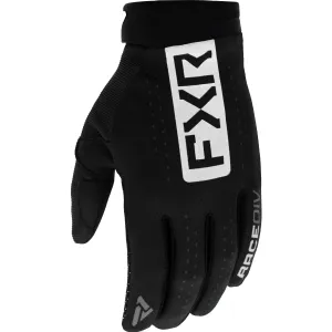 FXR  Black White Youth Reflex MX Gloves Adjustable Strap Secure Fit Mesh Air Flow