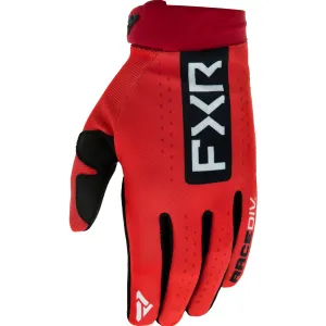 FXR  Red Black Youth Reflex MX Gloves Adjustable Strap Secure Fit Mesh Air Flow