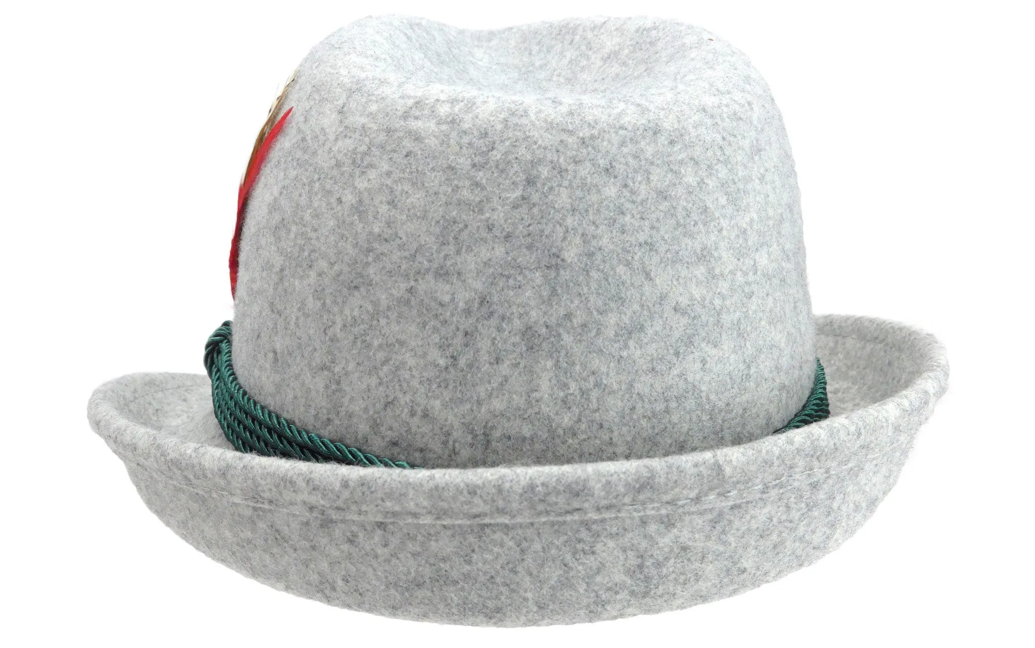 German Alpine Style Gray 100% Wool Hat