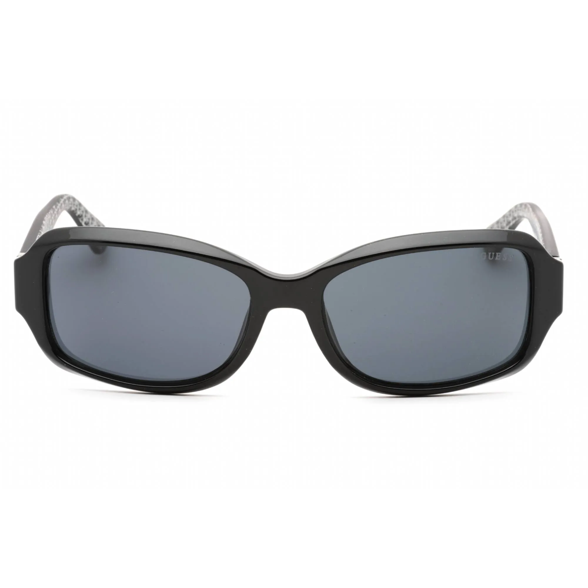 Guess Women's Sunglasses - Shiny Black Plastic Rectangular Full Rim Frame | GU7410 01A