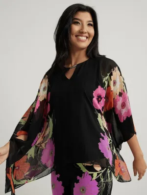 Joseph Ribkoff Floral Poncho Top 222270 178