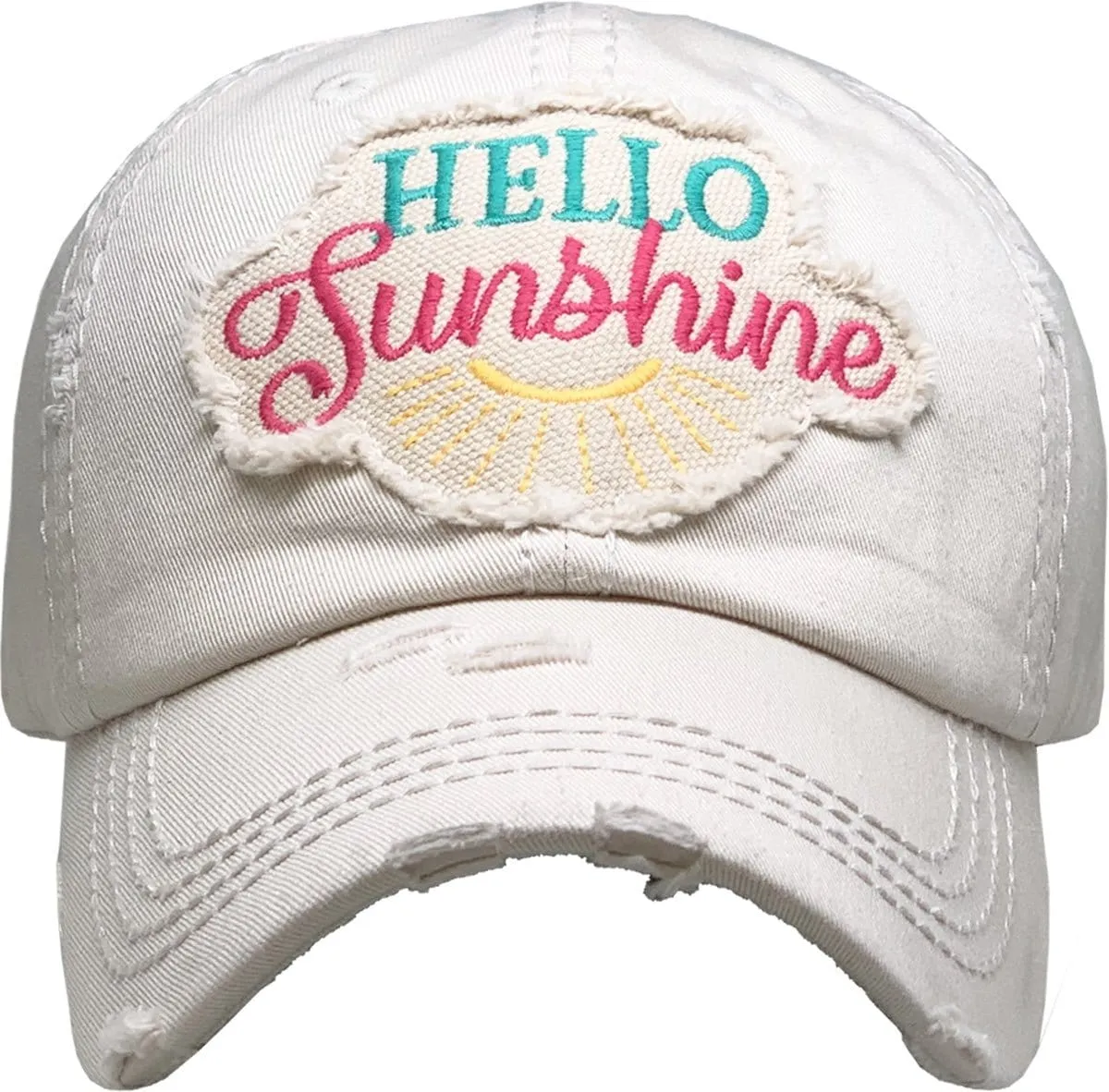 KBV1358 "Hello Sunshine" Vintage Washed Baseball Cap