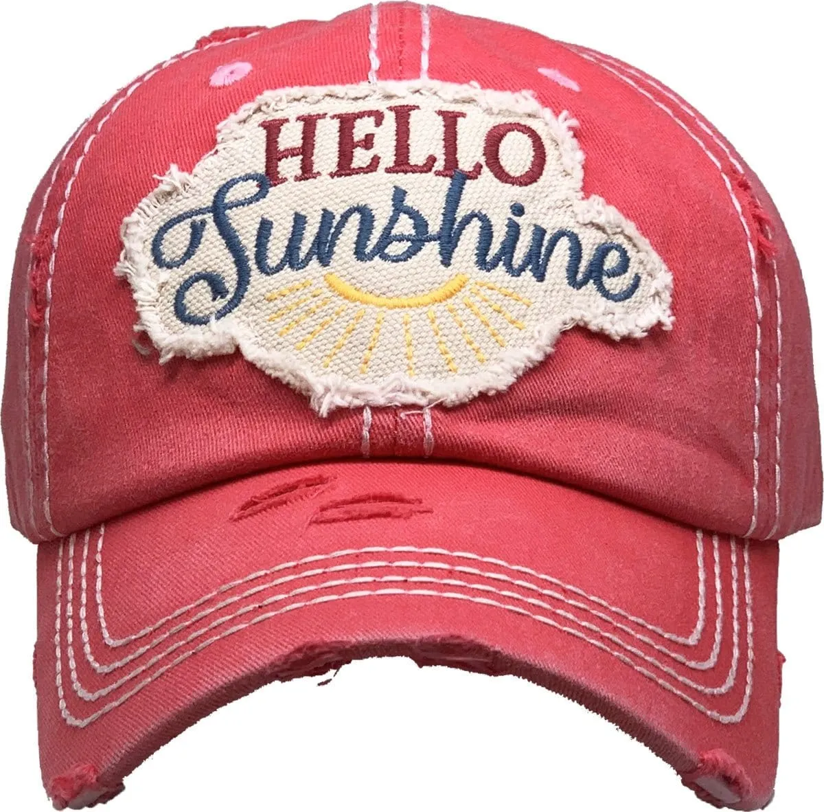 KBV1358 "Hello Sunshine" Vintage Washed Baseball Cap