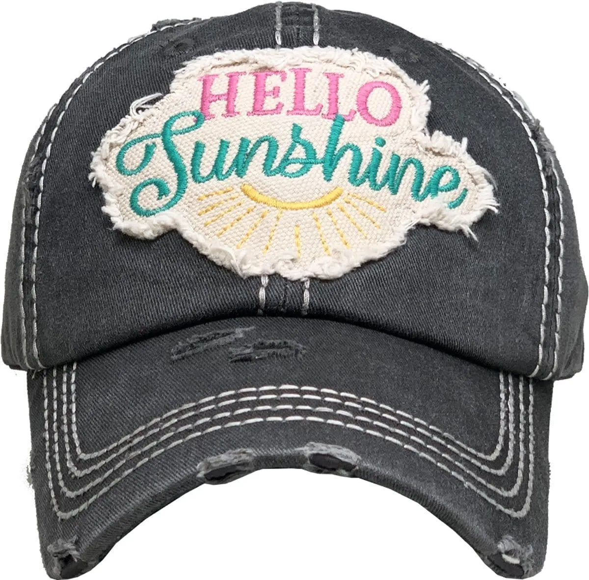 KBV1358 "Hello Sunshine" Vintage Washed Baseball Cap