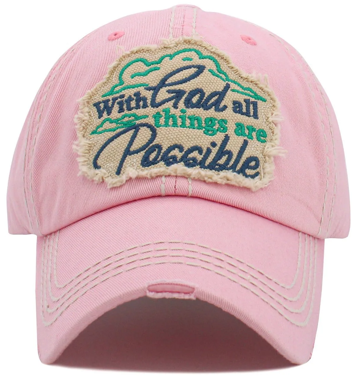 KBV1471 'With God All things are possible' Vintage Ballcap