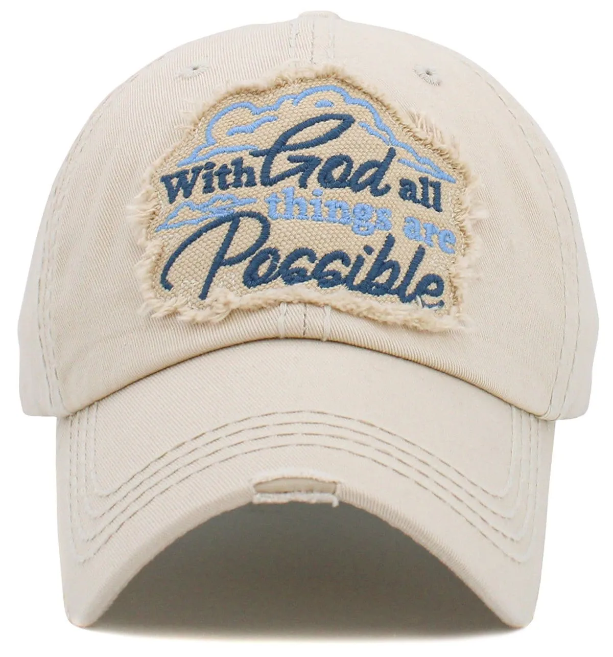 KBV1471 'With God All things are possible' Vintage Ballcap