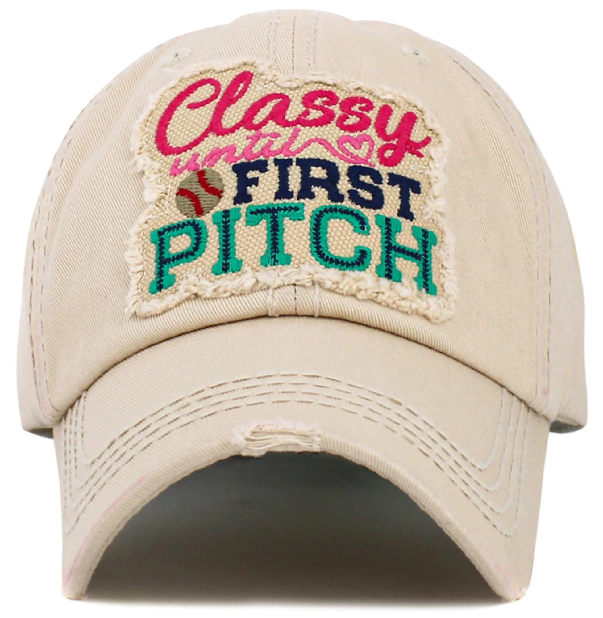 KBV1593 Classy Until First Pitch Vintage Baseball Cap