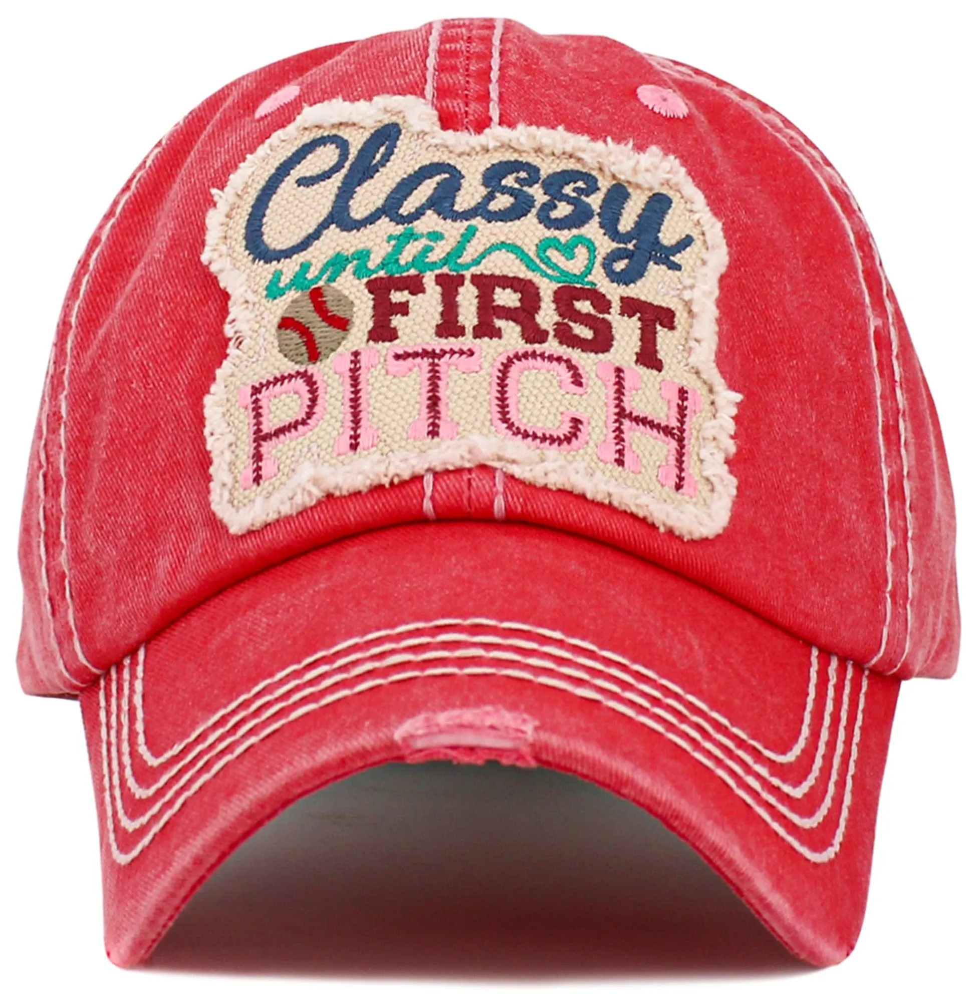 KBV1593 Classy Until First Pitch Vintage Baseball Cap