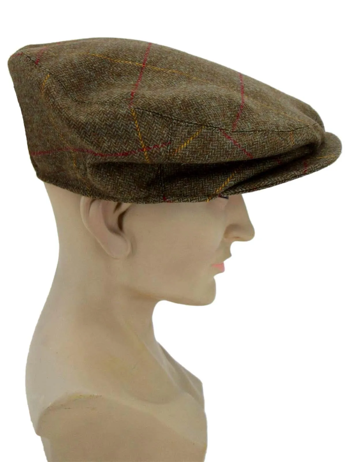 Olive Wool Tweed Vintage Style Bond Cap