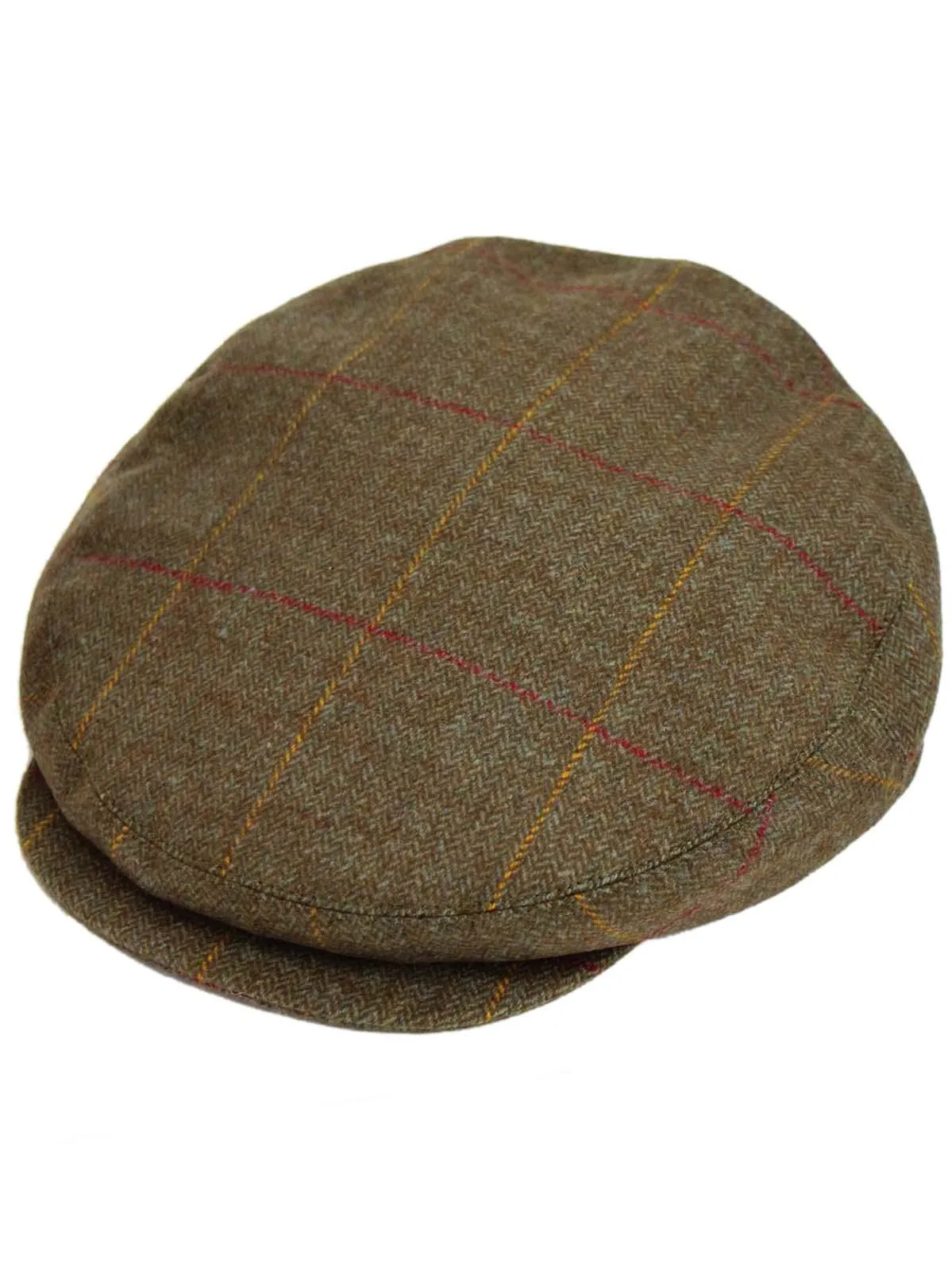 Olive Wool Tweed Vintage Style Bond Cap