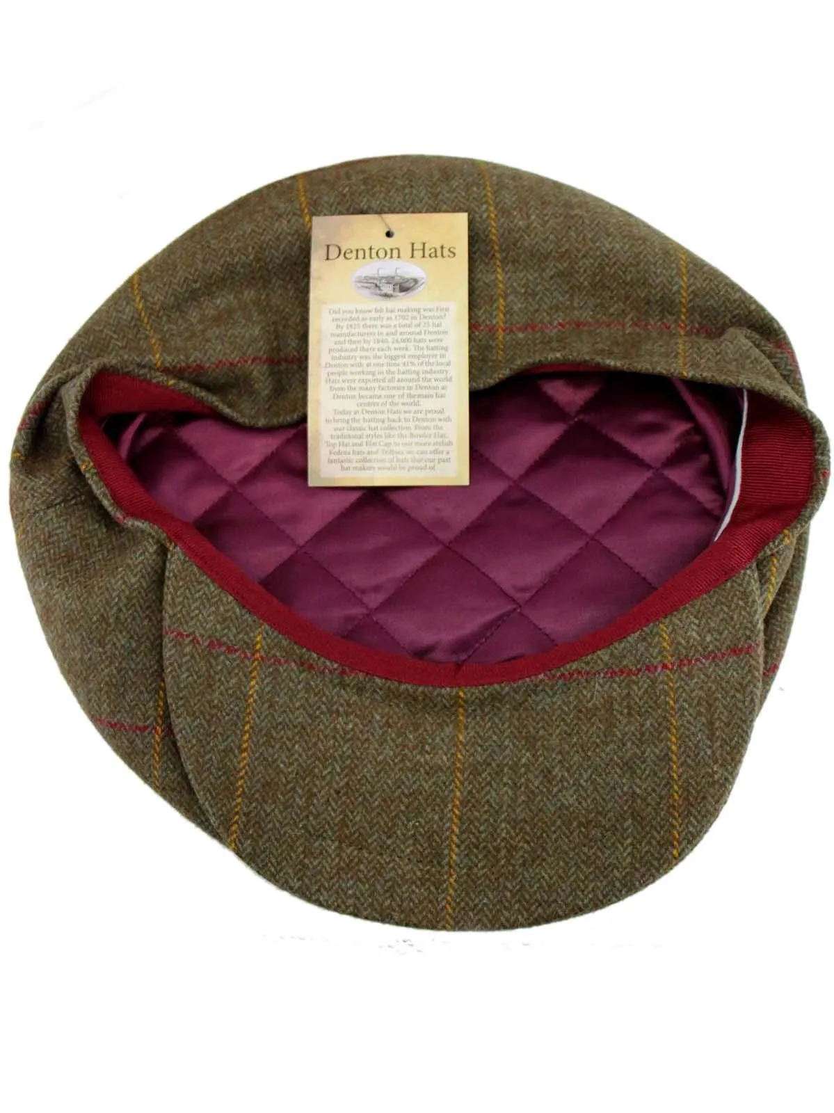 Olive Wool Tweed Vintage Style Bond Cap