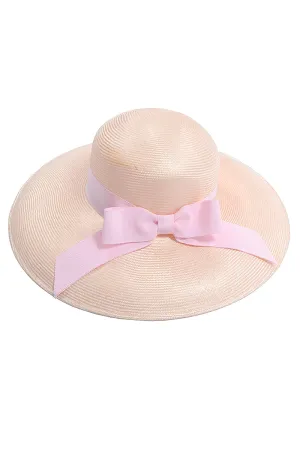 Oscar de la Renta Millinery Vintage Straw Hat W Pink Bow