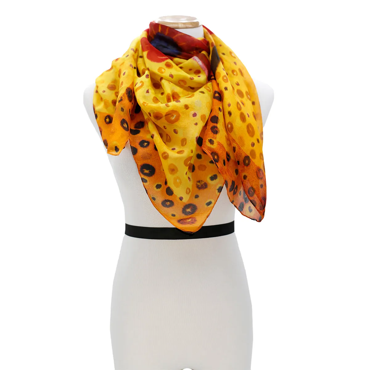 PLAYFUL Silk Square Scarf Neckerchief African Daisy