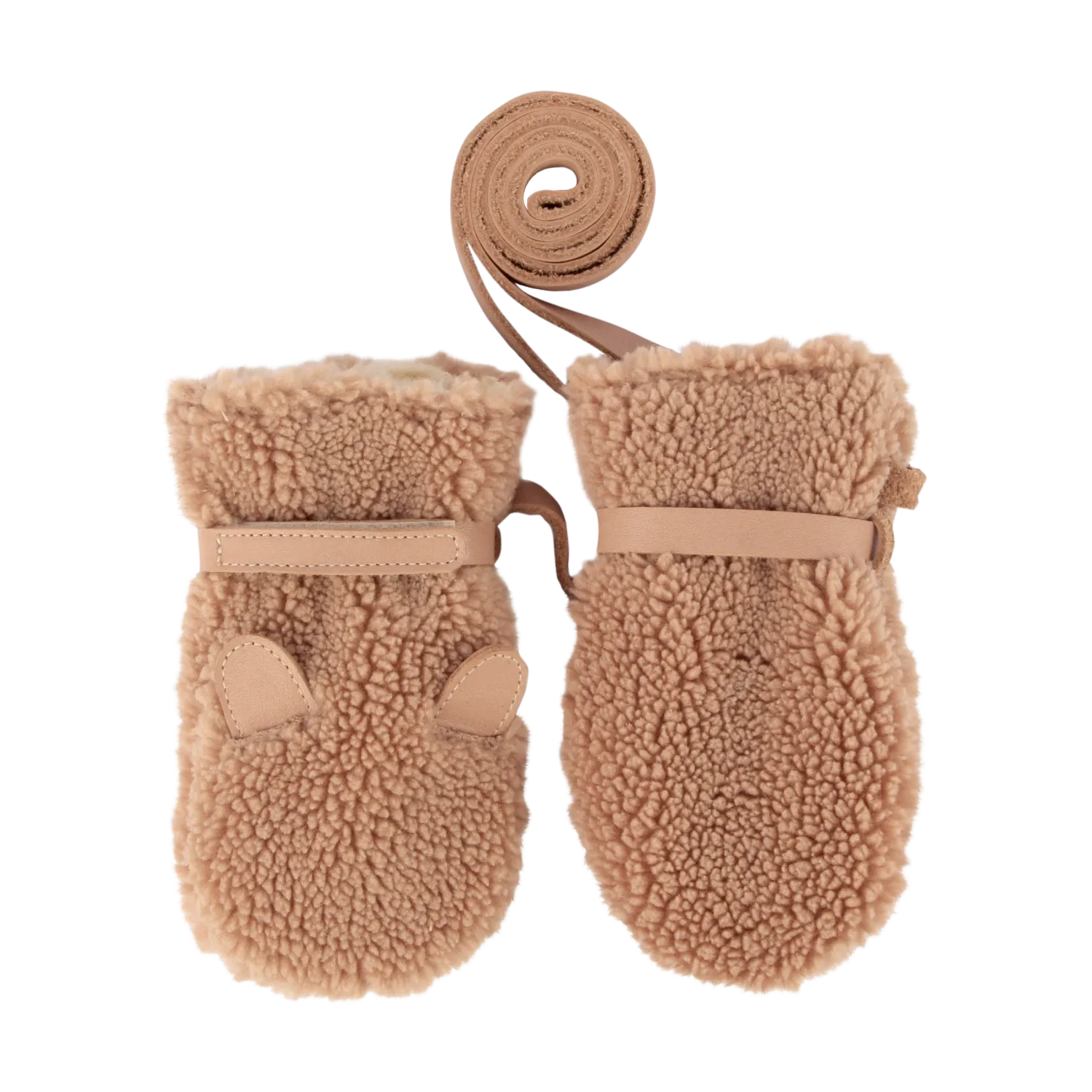 Richy Mittens | Teddy Bear | Light Maple Curly Faux Fur