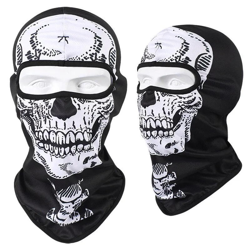 Skull Print Bandana Balaclava Full Face Mask Scarf Outdoor Fishing Hunting Hiking Cycling Neck Gaiter Face Cover Shield