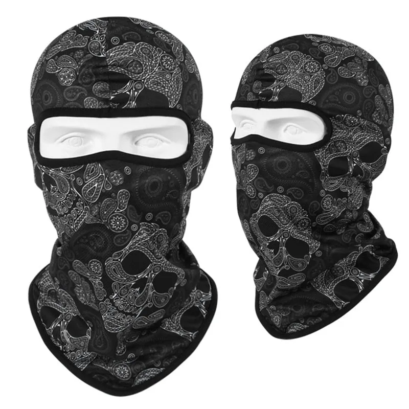 Skull Print Bandana Balaclava Full Face Mask Scarf Outdoor Fishing Hunting Hiking Cycling Neck Gaiter Face Cover Shield