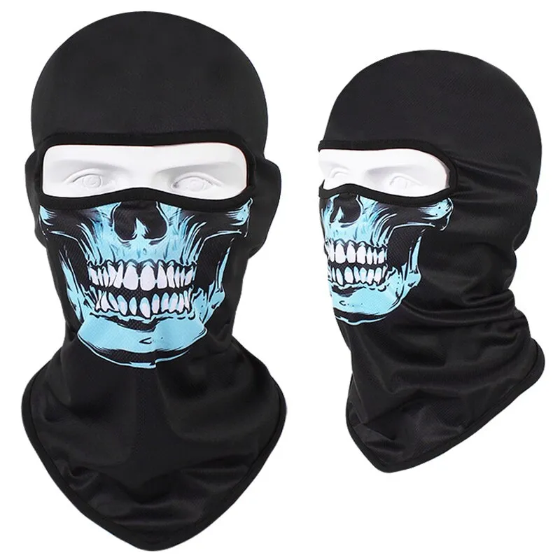 Skull Print Bandana Balaclava Full Face Mask Scarf Outdoor Fishing Hunting Hiking Cycling Neck Gaiter Face Cover Shield