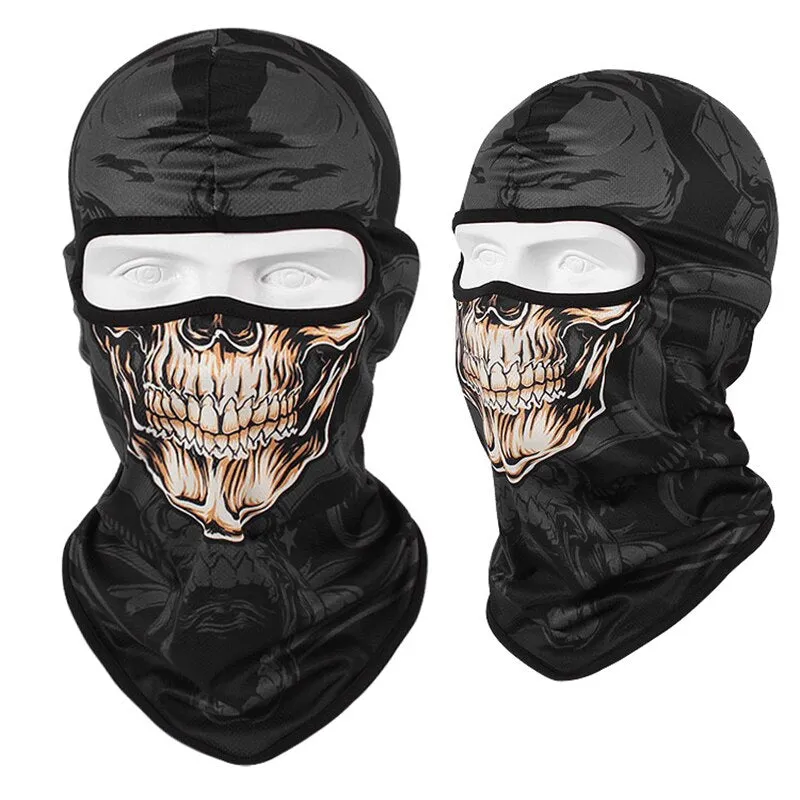 Skull Print Bandana Balaclava Full Face Mask Scarf Outdoor Fishing Hunting Hiking Cycling Neck Gaiter Face Cover Shield