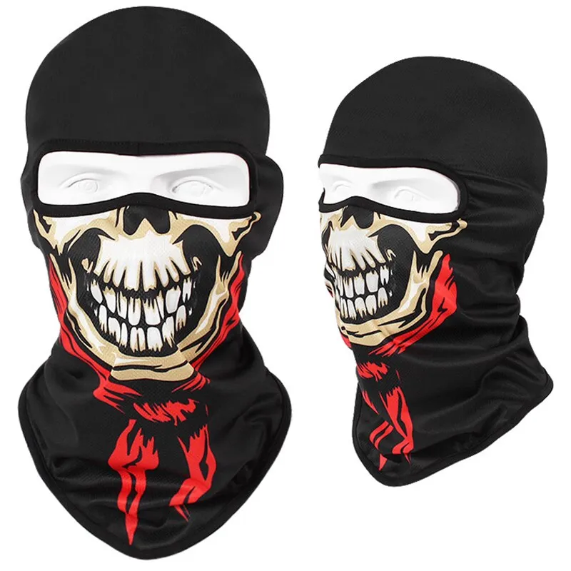 Skull Print Bandana Balaclava Full Face Mask Scarf Outdoor Fishing Hunting Hiking Cycling Neck Gaiter Face Cover Shield