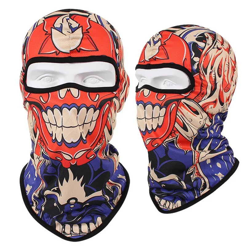 Skull Print Bandana Balaclava Full Face Mask Scarf Outdoor Fishing Hunting Hiking Cycling Neck Gaiter Face Cover Shield