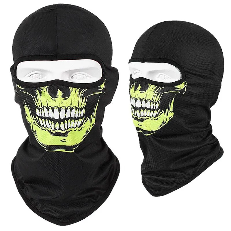 Skull Print Bandana Balaclava Full Face Mask Scarf Outdoor Fishing Hunting Hiking Cycling Neck Gaiter Face Cover Shield