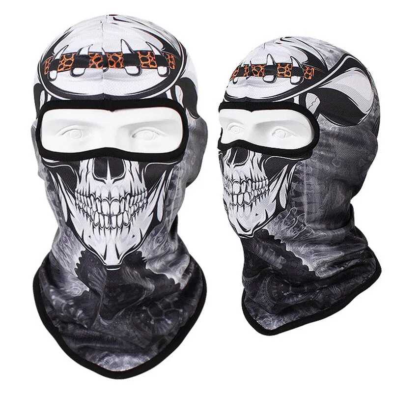 Skull Print Bandana Balaclava Full Face Mask Scarf Outdoor Fishing Hunting Hiking Cycling Neck Gaiter Face Cover Shield