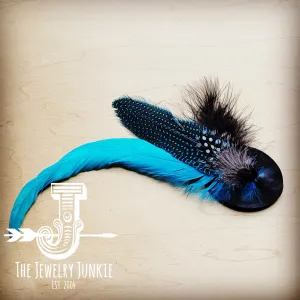 **Turquoise Spotted Feather Hat Band (Band Only) 983n