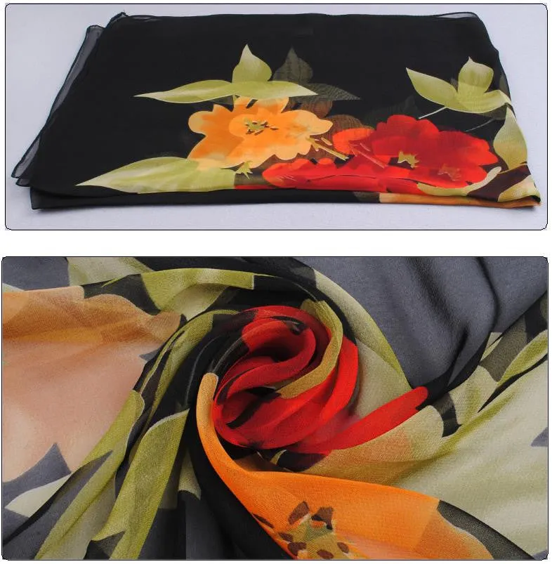 Ultralarge new chiffon silk scarf women's spring and autumn accessories scarf autumn and winter thermal scarf