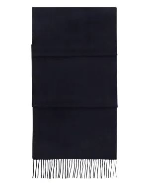 Unisex Large Woven Cashmere Scarf Navy Blue