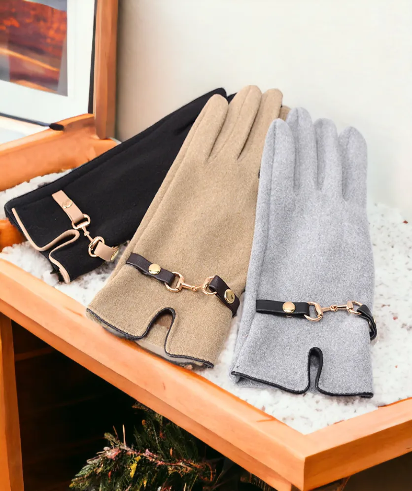 Winter Gloves Women, Touch Screen Gloves Winter Warm Strap With Buckle